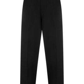 Emporio Armani elasticaticated-waist tapered trousers - Black