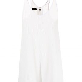 Emporio Armani open-knit sleeveless playsuit - White