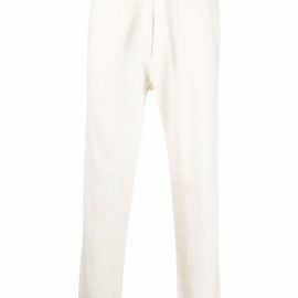 Emporio Armani tapered-leg virgin wool trousers - White
