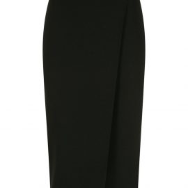 Emporio Armani wrap-front knee-length pencil skirt - Black