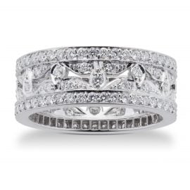 Empress 18ct White Gold 0.95cttw Diamond Band Ring - Ring Size K
