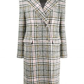 Ermanno Scervino houndstooth-print double breasted coat - White