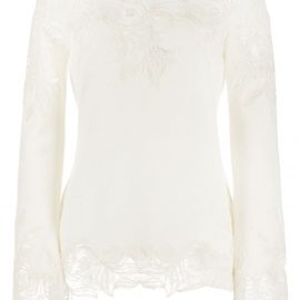 Ermanno Scervino sheer embroidered blouse - Neutrals