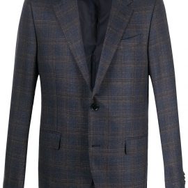 Ermenegildo Zegna woven checked blazer - Blue