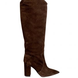 Fabio Rusconi BROWN SUEDE LEATHER COWBOY KNEE BOOTS