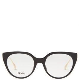 Fendi Eyewear - Baguette Logo-lens Cat-eye Acetate Glasses - Womens - Black
