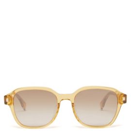 Fendi Eyewear - Square Acetate Sunglasses - Mens - Yellow