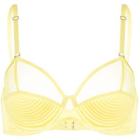 Fleur Du Mal Bebe ribbed-panel bra - Yellow