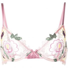 Fleur Du Mal Jardin floral-embroidered bra - Pink
