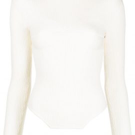 Fleur Du Mal ribbed knit corset jumper - White