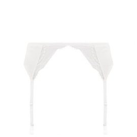 Fleur Of England - Signature Silk-blend Satin And Lace Suspender Belt - Womens - White