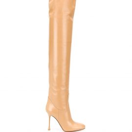 Francesco Russo thigh-high leather boots - Neutrals