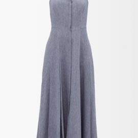 Gabriela Hearst - Margritte Square-neck Linen Maxi Dress - Womens - Denim