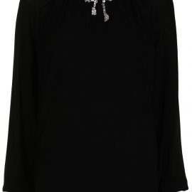 Giambattista Valli crystal-embellished long-sleeve blouse - Black