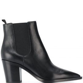 Gianvito Rossi 75mm elasticated pointed toe boots - Black