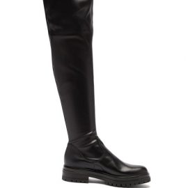 Gianvito Rossi - Marsden Zip-front Leather Over-the-knee Boots - Womens - Black