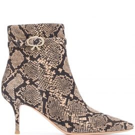 Gianvito Rossi Riccy snakeskin-effect ankle boots - Black