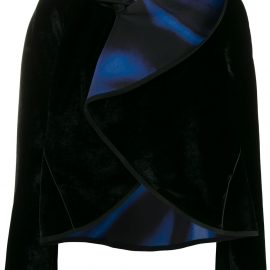 Giorgio Armani draped collar velvet jacket - Black