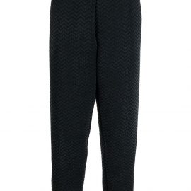 Giorgio Armani drop-crotch zig-zag textured trousers - FBSG SALUTE