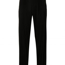 Giorgio Armani straight-leg plissé trousers - Black