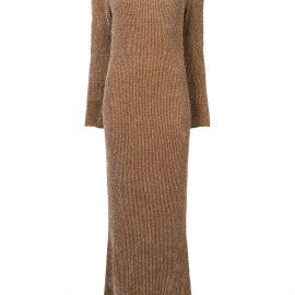 Giorgio Armani velvet jersey dress - Brown