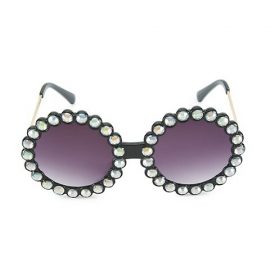Girl's Gradient Embellished Round Sunglasses