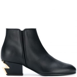 Giuseppe Zanotti logo heel boots - Black