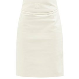 Givenchy - 4g-embossed Cutout Leather Pencil Skirt - Womens - White