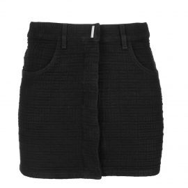 Givenchy Black 4g Denim Wrap Mini Skirt