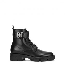 Givenchy Terra Black Leather Combat Boots