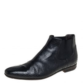 Gucci Black Python Chelsea Boots Size 44
