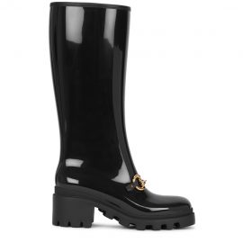 Gucci Black Rubber Knee-high Boots
