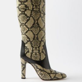 Gucci - Cam Python-effect Leather Knee-high Boots - Womens - Python
