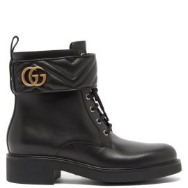 Gucci - GG Marmont Leather Ankle Boots - Womens - Black