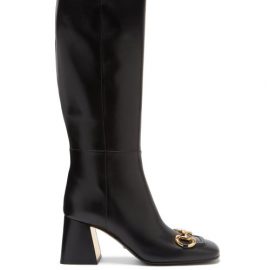 Gucci - Horsebit Leather Knee-high Boots - Womens - Black