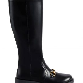 Gucci Kids Horsebit knee-high boots - Black