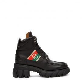 Gucci Romance Black Leather Ankle Boots
