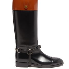 Gucci - Zelda Harness-embellished Leather Knee-high Boots - Mens - Black
