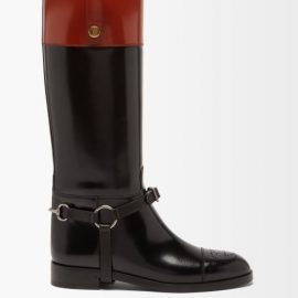 Gucci - Zelda Harness-embellished Leather Knee-high Boots - Womens - Black