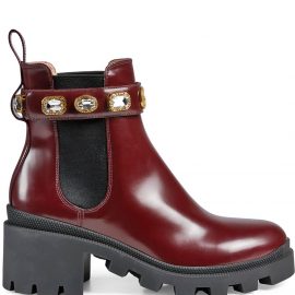 Gucci crystal-embellished ankle boots - Red