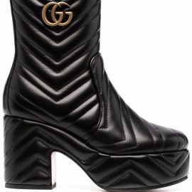 Gucci quilted platform boots - Black