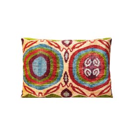 HERITAGE Geneve - Garden Of Beauty Silk Velvet Ikat Decorative Rectangular Cushion