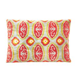 HERITAGE Geneve - Luxury Geometric Design Blue Velvet Ikat Heritage Style Cushion