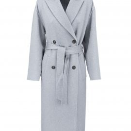 Handmade Coat In Cashmere Double Cloth With Belt And Monili Brunello Cucinelli