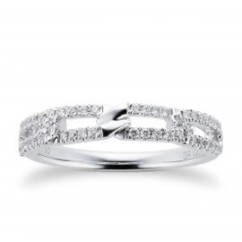 Harmony 18ct White Gold 0.20cttw Diamond Stacker Ring - Ring Size I