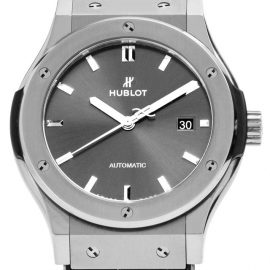 Hublot Classic Fusion 542.NX.7071.LR , Baton, 2021, Very Good, Case material Titanium, Bracelet material: Leather