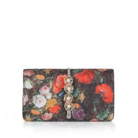 Imperial Orchid Evening Clutch: Designer Evening Bag in Floral Silk - Atterley