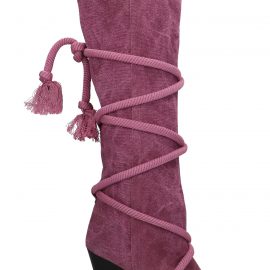 Isabel Marant Lophie High Heels Boots In Fuxia Canvas