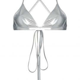 Isabel Marant wraparound triangle tie bikini top - Silver