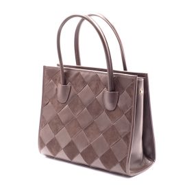 JURGI - Brown Suede & Leather Woven Tote